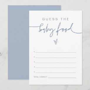 MARLO Boho Dusty Blue rät das Baby Food Game Einladung