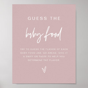 MARLO Boho Dusty Rose Raten Sie das Baby Food Game Poster