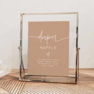 MARLO Boho Earth Toned Diaper Raffle Game Sign Poster