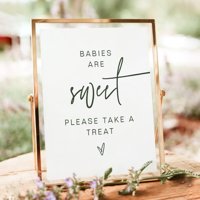 MARLO Boho Forest Green Babies sind süße Zeichen Poster (Von Creator hochgeladen)