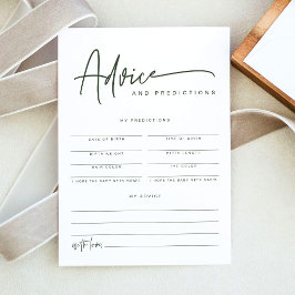 MARLO Boho Forest Green Baby Advice & Predictions Einladung