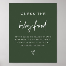 MARLO Boho Forest Green rät das Baby Food Game Poster