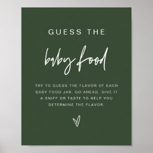 MARLO Boho Forest Green rät das Baby Food Game Poster