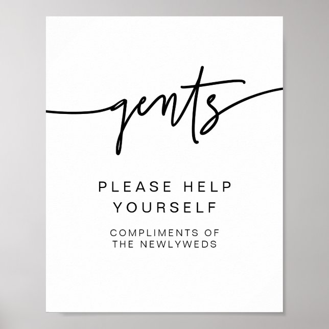 MARLO Bold Modern Gents Badezimmer Toilettenartike Poster (Vorne)