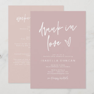 MARLO Dusty Rose Betrunken in Liebe Bachelorette Einladung