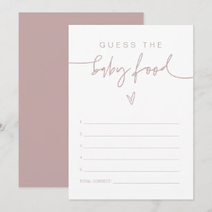 MARLO Dusty Rose Boho Raten Sie das Baby Food Game Einladung