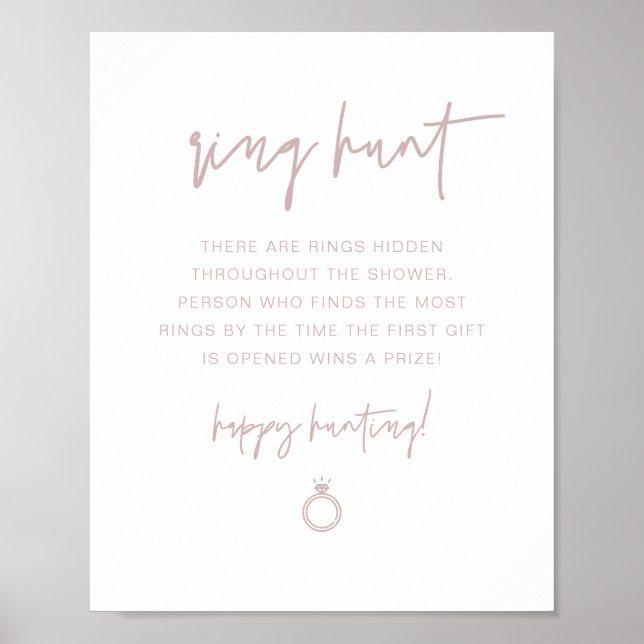 MARLO Dusty Rose Boho Ring Hunt Brautparty Game Poster (Vorne)