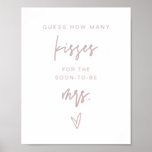MARLO Dusty Rose Wie viele Kisses Bridal Spiel Poster