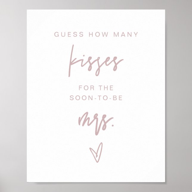 MARLO Dusty Rose Wie viele Kisses Bridal Spiel Poster (Vorne)