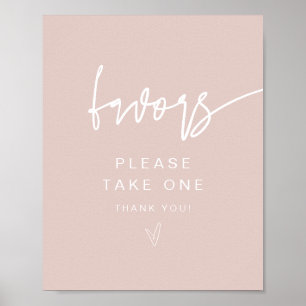 MARLO Modern Boho Blush Pink Favoriten Zeichen Poster