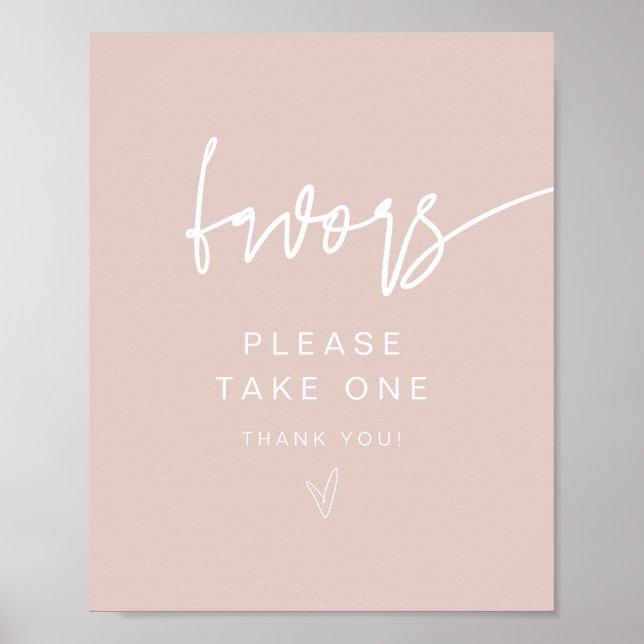 MARLO Modern Boho Blush Pink Favoriten Zeichen Poster (Vorne)