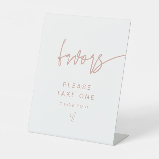 MARLO Modern Boho Blush Pink Favoriten Zeichen Sockelschild (Vorderseite)