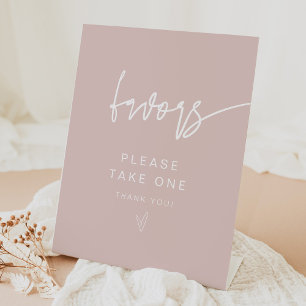 MARLO Modern Boho Blush Pink Favoriten Zeichen Sockelschild