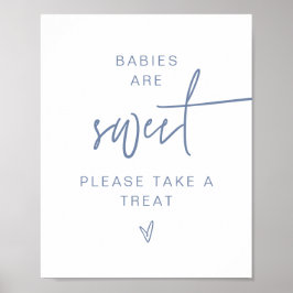 MARLO Modern Boho Dusty Blue Babies sind süße Zeic Poster