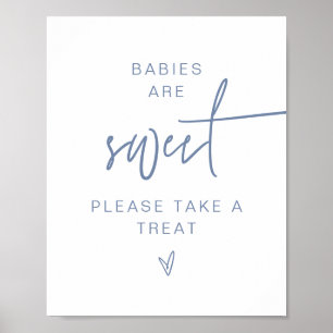 MARLO Modern Boho Dusty Blue Babies sind süße Zeic Poster