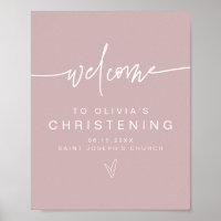 MARLO Modern Boho Dusty Rose Christening Willkomme