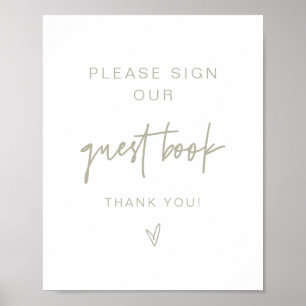 MARLO Modern Boho Hellgrünes Gästebuch-Schild Poster