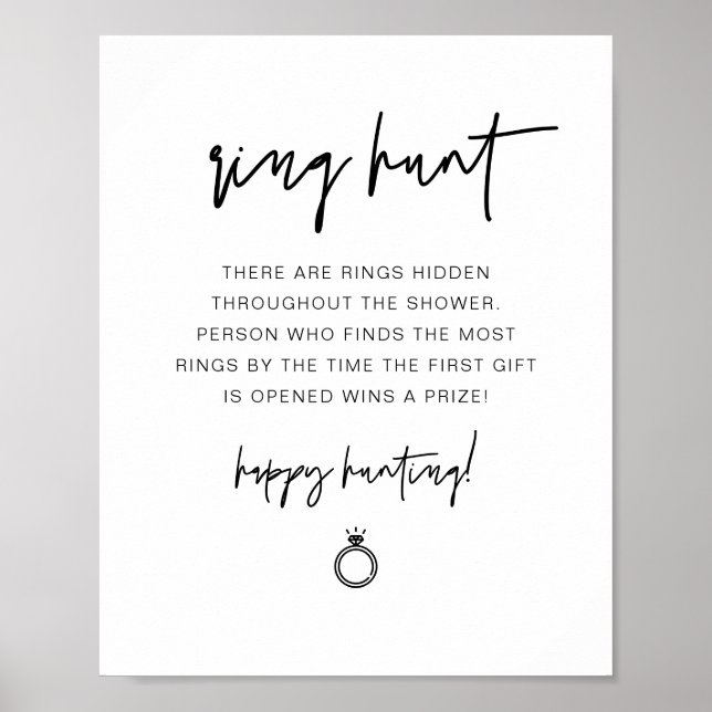 MARLO Modern Boho Ring Hunt Brautparty Game Po Poster (Vorne)