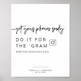 MARLO Modern Bold Instagram Hashtag Wedding Sign Poster
