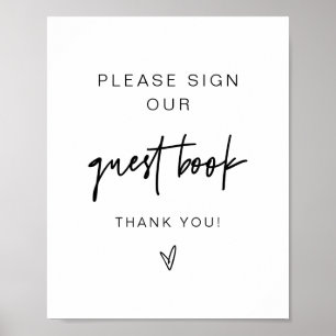 MARLO Modern Contemporary Bold Guestbook Sign Poster