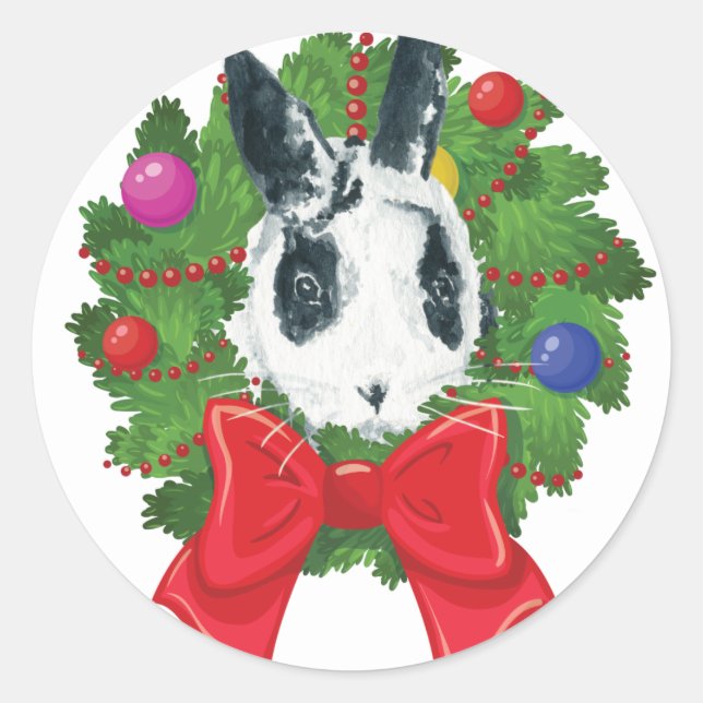 Marlon Bundo Weihnachtskrittelsticker Runder Aufkleber (Vorderseite)