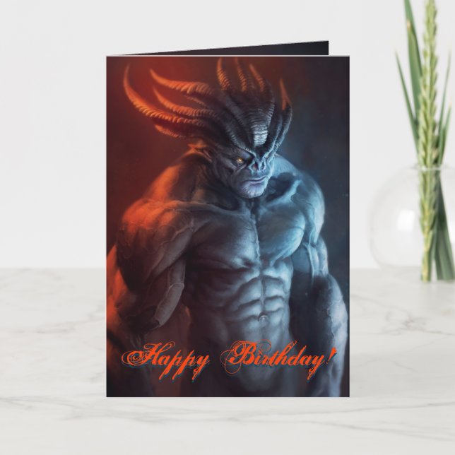 Marloth Grater Demon Might Birthday Karte (Vorderseite)