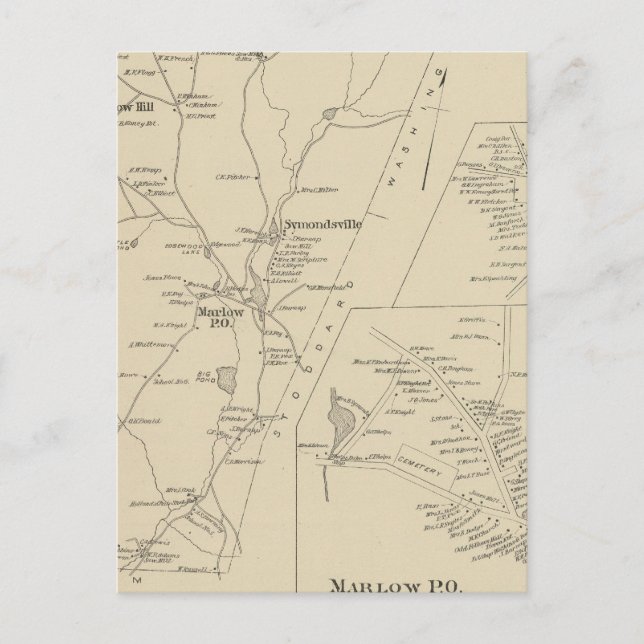 Marlow, Cheshire Co Postkarte (Vorderseite)