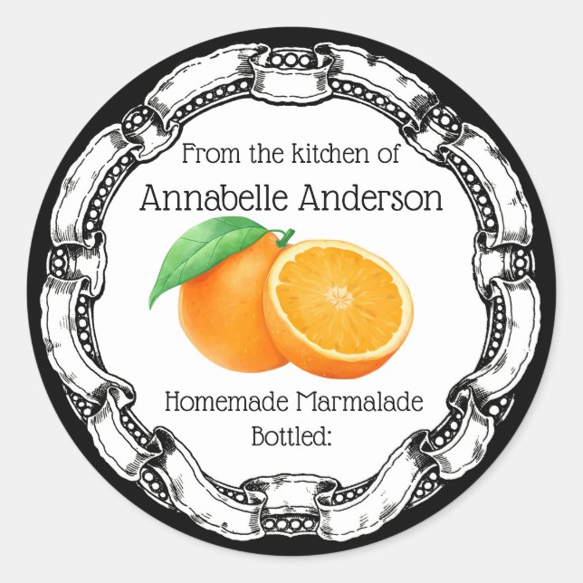 Marmalade Label personalisieren Runder Aufkleber (Vorderseite)