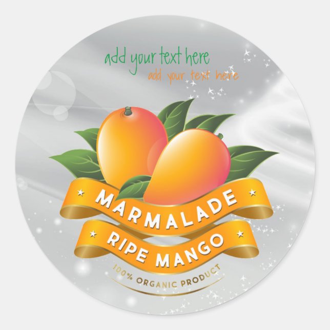 Marmalade Ripe Mango Jam Round Sticker Label (Vorderseite)