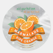 Marmalade Ripe Orange Jam Round Sticker Label