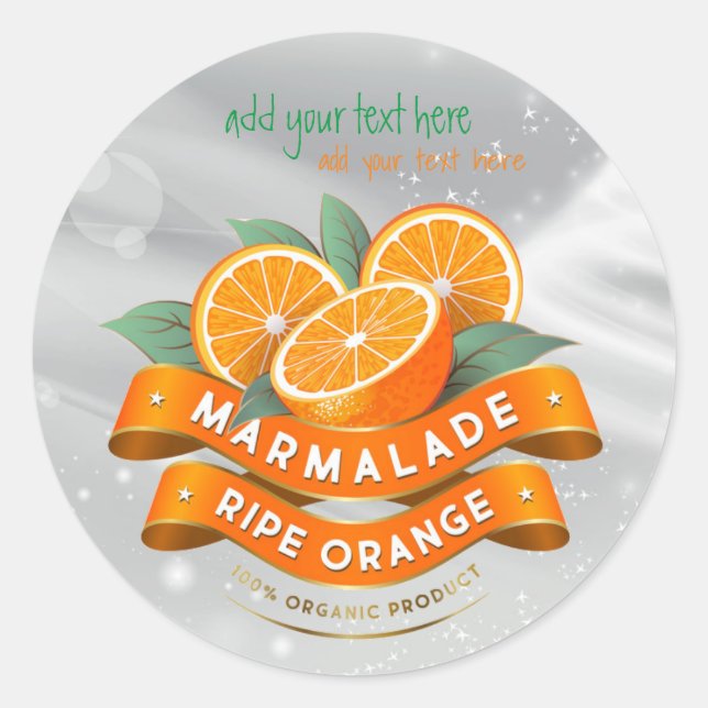 Marmalade Ripe Orange Jam Round Sticker Label (Vorderseite)