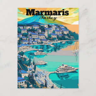 Marmaris Reise Postkarten Kunst, Marmaris Türkei P