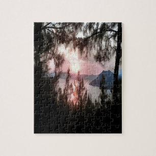Marmaris Sunset Gerahmt von Palmen Bäumen Landscha Puzzle