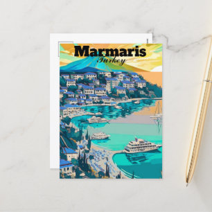 Marmaris Travel Postcard Art's Marmaris Turkey Pos Feiertagspostkarte