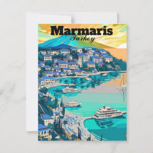 Marmaris Travel Postcard Art's Marmaris Turkey Pos Postkarte