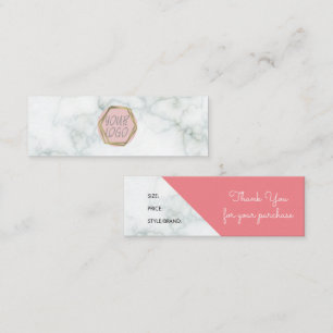 Marmer-Boutique-Kleidung-Branding-Größenanhänger Mini Visitenkarte