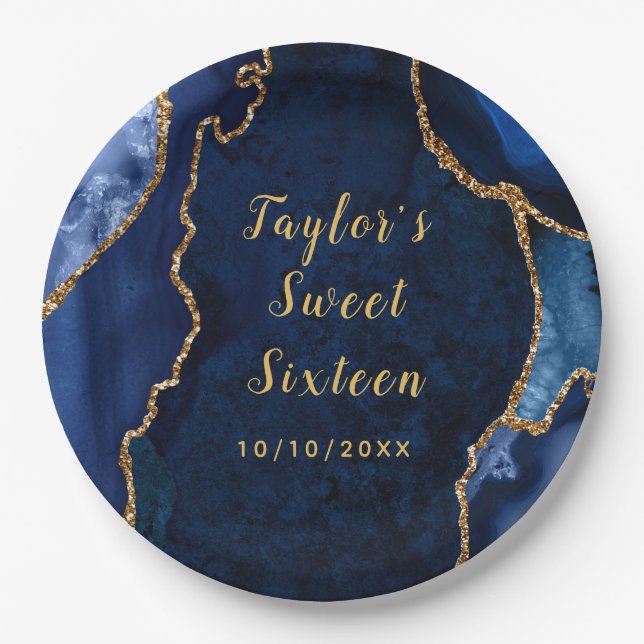 Marmor 16 . Geburtstag Pappteller (Vorderseite)