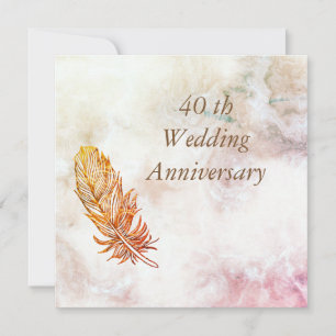 Marmor 40. Hochzeitstag Einladung