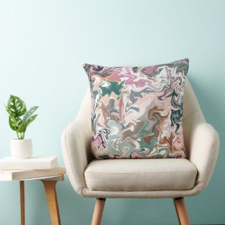 Marmor Abstrakt grün und rosa Kissen Moderne