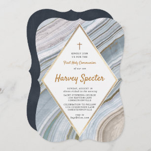 Marmor Agate Gold Erste Heilige Kommune Einladung