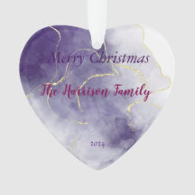 Marmor Aquarell Weihnachten Akryles Herz Ornament