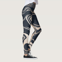 Marmor aus Marmor und Gold mit goldenen Punkten in Leggings