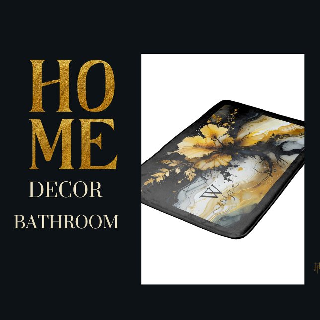Marmor aus schwarzem Gold, Blume Badematte (Von Creator hochgeladen)