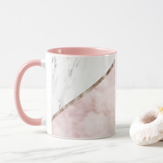 Marmor bewölkt Geometrie Tasse (Mit Donut)