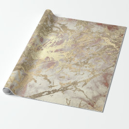 Marmor Champaigne Gold Gray Rose Metalle Stroke Geschenkpapier