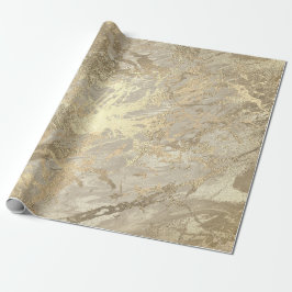 Marmor Champaigne Gold Ivory Cream Metalle Strokes Geschenkpapier