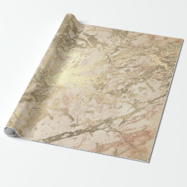 Marmor Champaigne Gold Peach Blush Metalle Strokes Geschenkpapier