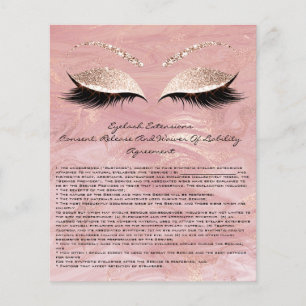 Marmor der Eyelash Extension Liability Waiver Rose Flyer
