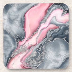 Marmor der Rose - Pastellfarben, grau und silber Getränkeuntersetzer