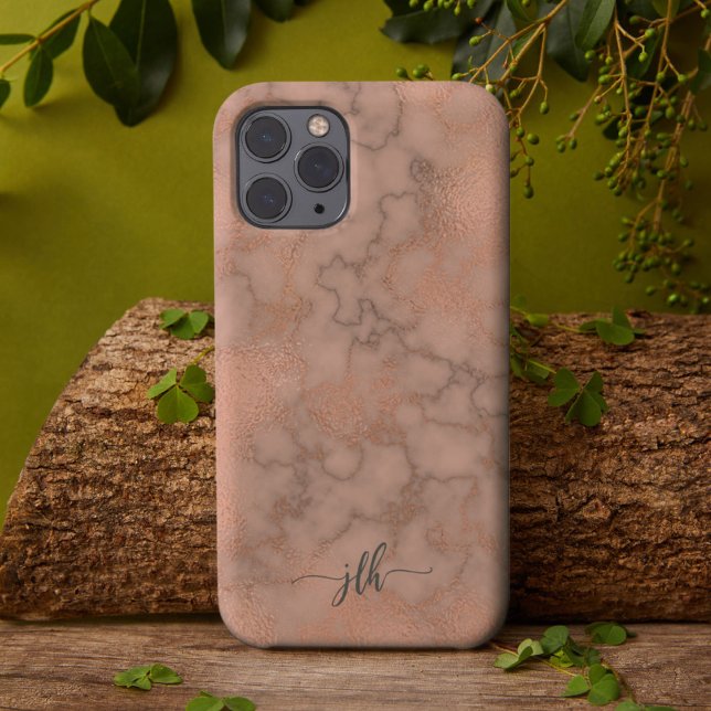 Marmor der weiblichen Rose und Metallic mit Monogr Case-Mate iPhone Hülle (Von Creator hochgeladen)
